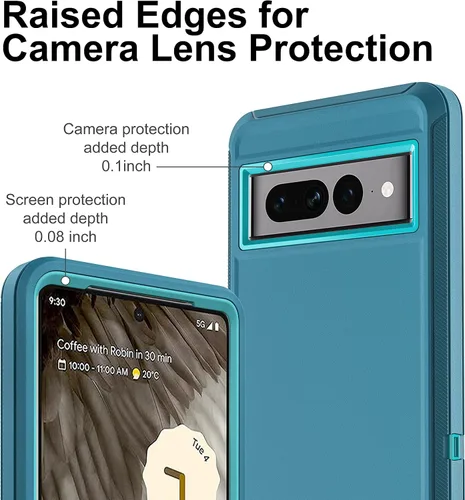 Vista 3 de Funda para Pixel 7 Pro a prueba de golpes, a prueba de polvo y caídas, protección de cuerpo completo de 3 capas [sin protector de pantalla] Funda