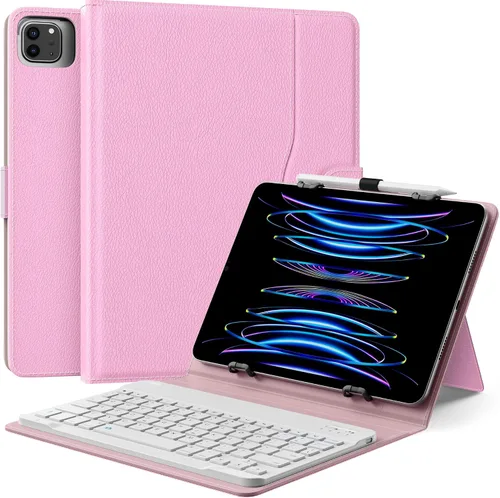 Vista 14 de MoKo Funda universal para tablet con teclado QWERTY para tablet de 9", 9.7", 10.1", 10.2", 10.4", 10.5", 10.9", con teclado Bluetooth inalámbrico