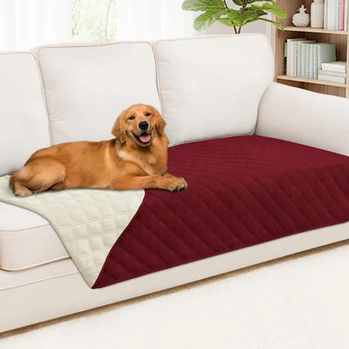 Vista 52 de Smiry Funda Impermeable para Cama de Perro Manta para Mascotas, Manta Suave y Lavable para Perros para Muebles Cama Sofá Sofá Reversible, a Cuadros