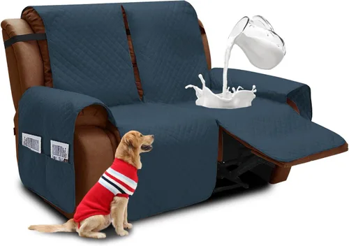 Vista 96 de XINEAGE Funda para Sillón Reclinable Resistente al Agua, Fundas Antideslizantes para Silla Reclinable con Bolsillos, Fundas Acolchadas Gruesas