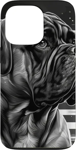 Vista 10 de iPhone 16 Bullmastiff Dog Black And White American Flag Bullmastiff Case
