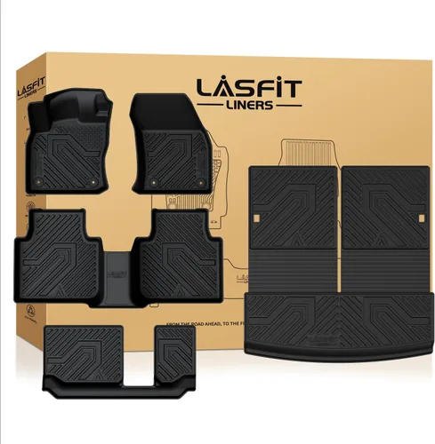 Vista 28 de LASFIT - Tapete de carga 3D para maletero de Volkswagen VW2018-2024 (ajuste 5 asientos), protección para todo tipo de clima, tapete de TPE de alta