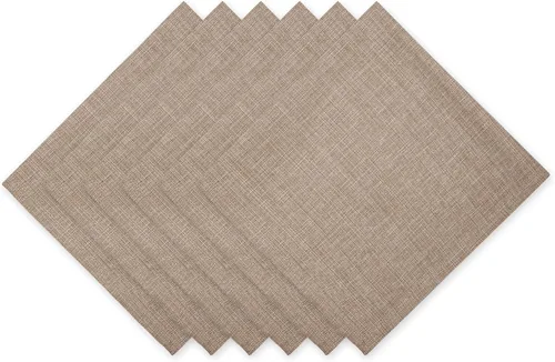 Vista 43 de DII - Colección de mesa jaspeado, juego de manteles individuales, 3x19 pulgadas, albaricoque, 6 piezas