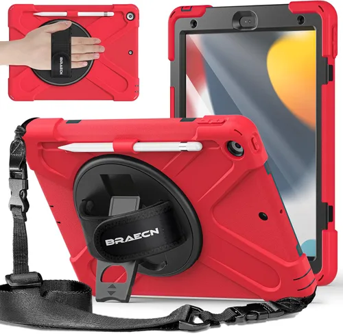 Vista 14 de BRAECNstock - Funda para Apple iPad de 9ª/8ª/7ª generación, de 10.2" 2021/2020/2019, funda protectora a prueba de golpes para niños, con protector