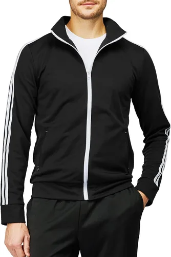 Vista 2 de H2H - Chaqueta deportiva ligera ajustada con cremallera para hombre Cmoja0103-negro