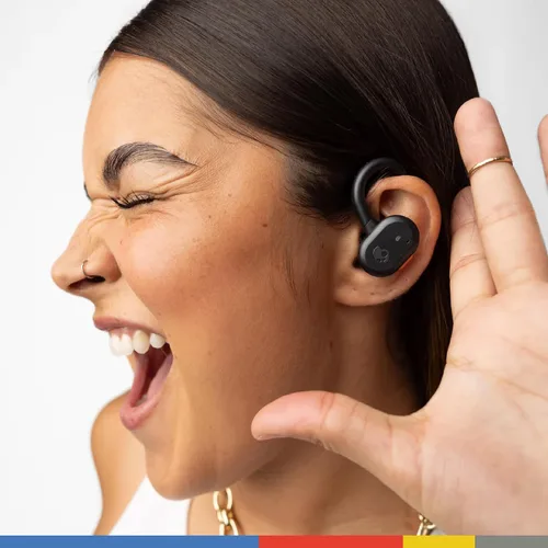 Vista 4 de Auriculares Skullcandy Push Active inalámbricos, auriculares Bluetooth, aislamiento de ruido, 44 horas de batería, gancho seguro sobre la oreja