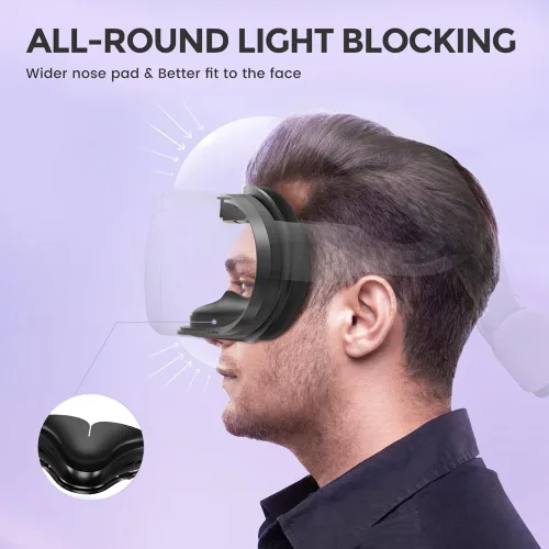 Vista 2 de VR Upgraded Face Cushion Compatible with Quest 2 Accessories, Two Soft Facial Interface Foam Replacement