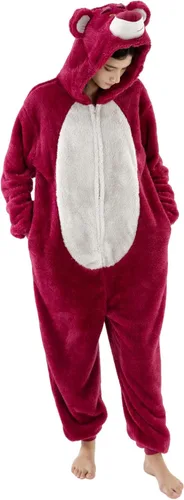 Vista 4 de COSUSKET Snug Fit Unisex Adult Onesie Pajamas, Flannel Cosplay Animal One Piece Halloween Costume Sleepwear Homewear