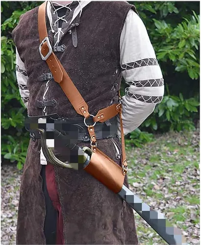 Vista 12 de BLESSUME Cinturón medieval de caballero con espada rana funda de estoque, soporte de vaina de estoque, 1 unidad