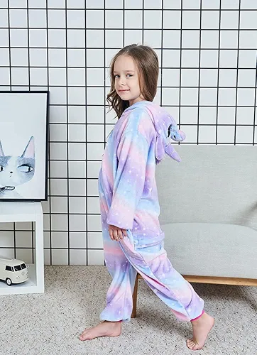 Vista 2 de Kids Unicorn Onesie Animal Pajamas Halloween Cosplay Costume Sleepwear Gift for Girls