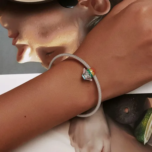 Vista 8 de Abalorio de huevo de Pascua de conejo de plata de ley 925 para pulsera Pandora pulsera de abalorios europeos