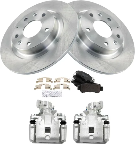 Vista 2 de TRQ Kit de pastillas de freno trasero y rotor compatibles con Mazda CX-3 2016-2018 For 2016-2018 Mazda CX-3