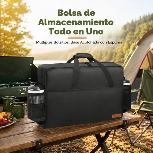 Vista 3 de Funda de transporte para estufa de campamento para Coleman de 2 quemadores, bolsa de transporte para estufas Camp Chef Everest Bolsa
