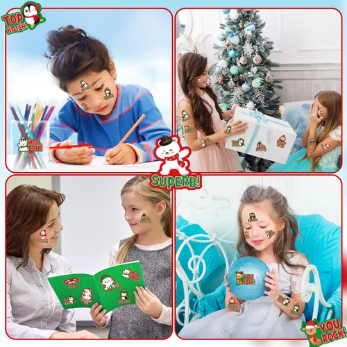Vista 7 de 400 Piezas Calcomanías de Navidad Calcomanías de Recompensa para Maestros Etiquetas Motivacionales Positivas de Bondad de Invierno Lindas
