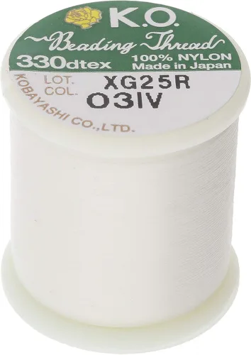 Vista 23 de KO Hilo de nailon para cuentas, color verde manzana, japonés previamente encerado 100% nailon, 330TEX, resistente a enredos, carrete de 50 m / 55