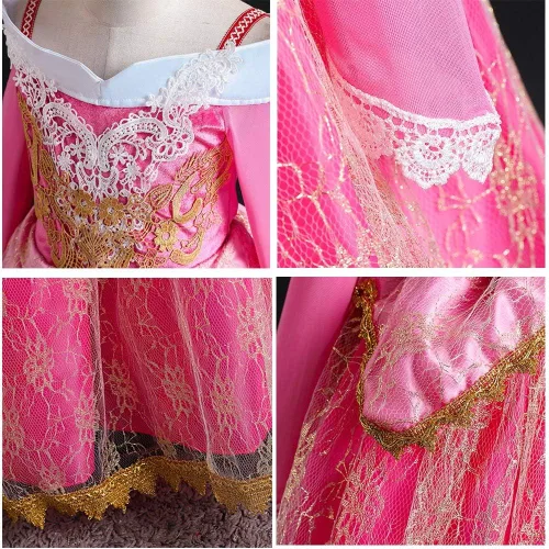 Vista 5 de Disfraz de princesa para niñas, fiesta de cumpleaños, Halloween, disfraz de Navidad (con accesorios)