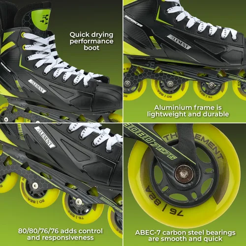 Vista 3 de 5th Element Enforcer Inline Roller Hockey Skate for Men Adult Street, Outdoor, Indoor Use, Roller Skating