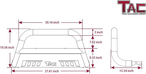 Vista 4 de TAC Bull Bar se adapta a Nissan Frontier 2005-2021 Nissan Pathfinder 2005-2007 2005-2015 Nissan Xterra Truck Pickup 3 pulgadas textura negra