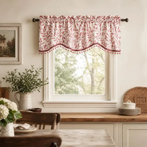 Vista 27 de VOGOL Cenefa floral negra para ventanas, patrón de pájaro, 52 x 18 pulgadas *Pájaro dorado
