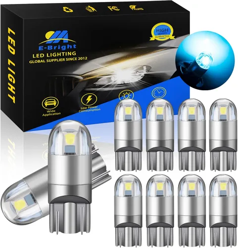 Vista 6 de YM E-Bright T10 194 - Luces LED para interior de automóvil, 168 W5W, 3030 chips 2825, bombilla LED, cúpula, mapa, puerta de maletero, luz de azul