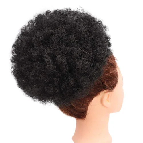 Vista 7 de AISI QUEENS Cola de caballo afro extra grande con cordón para mujeres, gran moño de cabello afro rizado y kinky sintético, postizos de cabello