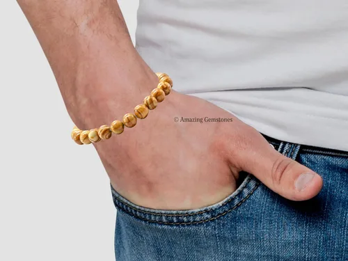 Vista 577 de Amazing Gemstone Crystal Bracelet for Women Men's Gifts - Protection Healing Crystal Bracelet - 8mm Gemstone Beaded Stretchable Bracelet Pulseras