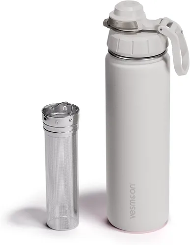 Vista 17 de Vesmoon Vessence Botella de infusión de té de acero inoxidable de 24 oz para té de hojas sueltas, agua, hierbas, frutas - Botella aislada de triple