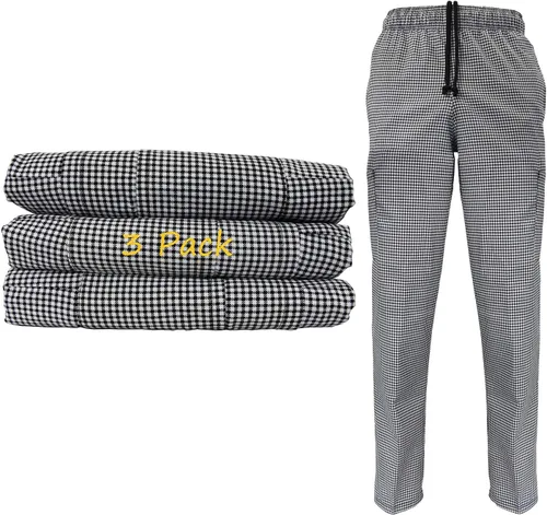 Vista 7 de Natural Uniforms Pantalones cargo de chef clásicos de 6 bolsillos con paquete múltiple disponibles Paquete de 3 unidades.