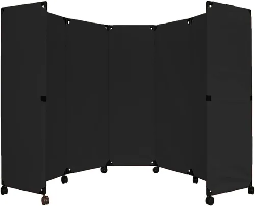 Vista 11 de VERSARE MP10S - Mampara plegable portátil de pared Diseño económico de 5 paneles Separador de habitación portátil con ruedas Configuración