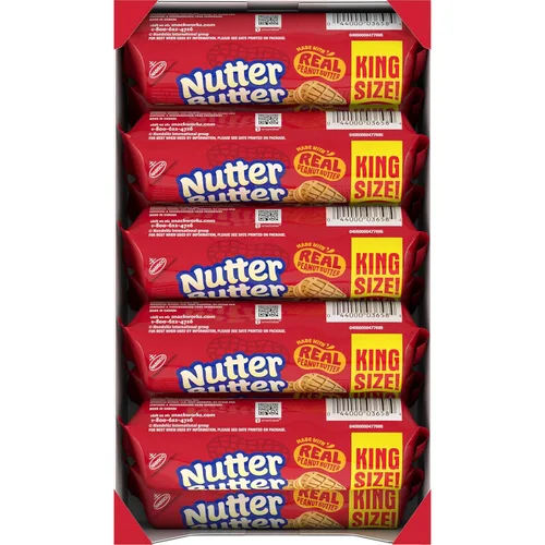 Vista 17 de NUTTER BUTTER Galletas Sándwich de Mantequilla de Maní, Tamaño King, 10 Paquetes de Bocadillos de 3.5 oz