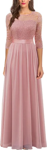 Vista 2 de BeryLove Vestido de graduación para mujer elegante de manga larga formal vintage cóctel fiesta maxi vestido
