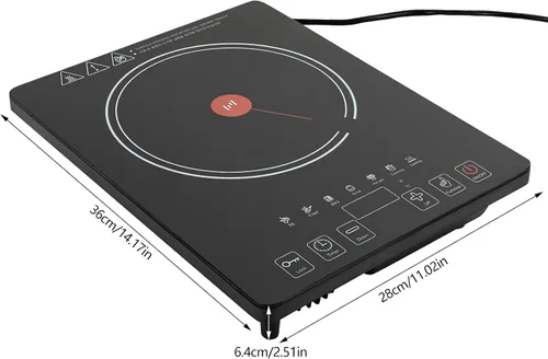 Vista 4 de Estufa eléctrica de cocina, estufa eléctrica de cerámica de 1800 W, estufa eléctrica, quemador superior, control táctil LED, portátil, quemador