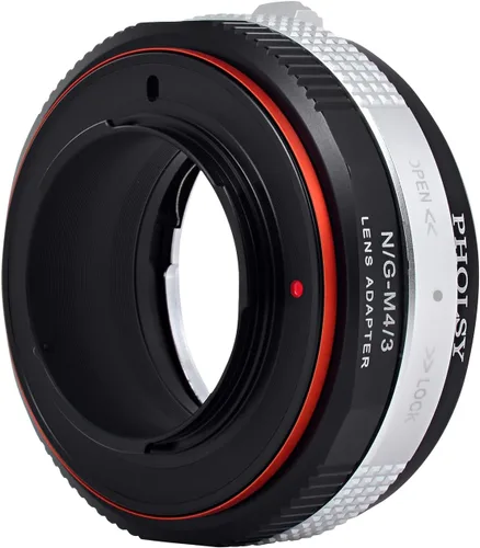 Vista 6 de PHOLSY - Adaptador de lentes compatible con lente Nikon F (tipo G) a cámara MFT M4/3 Manual Mount Converter with Aperture Control Ring Compatible