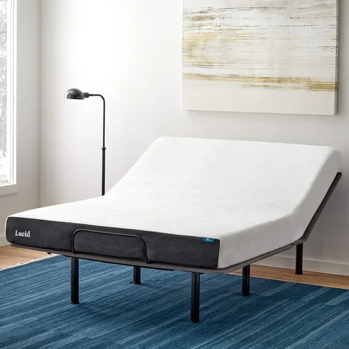 Vista 13 de LUCID - Colchón individual XL de 8 pulgadas y base de cama ajustable L150. Colchón de espuma viscoelástica de gel firme. Carbón de bambú.