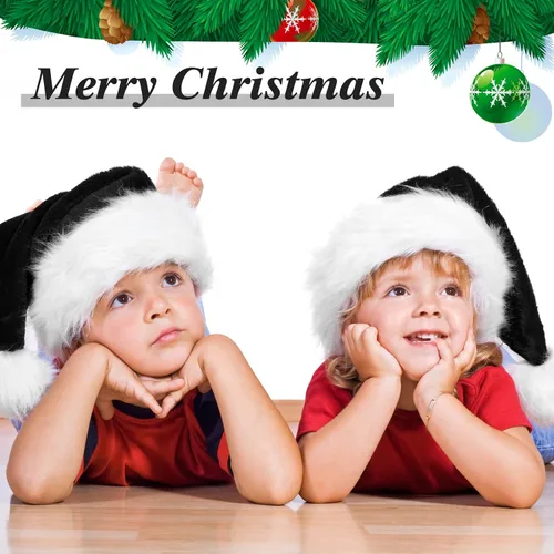 Vista 4 de Geyoga 4 Pack Kid Christmas Costume Set Christmas Santa Hat Tutu Skirt Striped Tights for Christmas Holiday Dress Party
