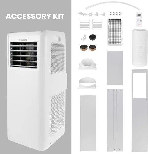 Vista 7 de TOSOT - Aire acondicionado de 9,000 BTU más fácil de instalar, silencioso y portátil 3 en 1, deshumidificador, ventilador para habitaciones de hasta