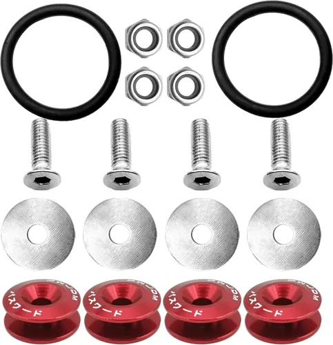 Vista 9 de Kit universal de cierre de liberación rápida para maletero de parachoques Billet, de liberación rápida para parachoques delantero y trasero, Negro