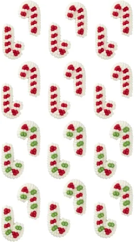 Vista 2 de Wilton - Decoraciones comestibles para cupcakes en forma de bastón de Navidad mini