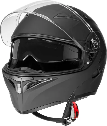 Vista 3 de Rapido Boutique Collection - Casco modular de cara completa con doble visera para motos de nieve, aprobado por DOT