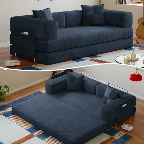 Vista 20 de Sofá cama sin hueso de 78.8 pulgadas para sala de estar, sofá