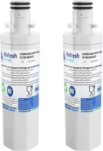 Vista 7 de Refresh Filtro de agua de repuesto para refrigerador LG LT1000P, LT1000PC, LT1000PC, MDJ64844601, ADQ74793501, ADQ74793502 y Kenmore 46-9980, 9980