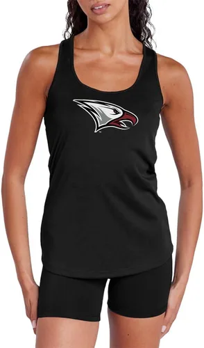 Vista 138 de Camiseta deportiva sin mangas oficial de NCAA Collegiate para mujer, con espalda cruzada, colección con logotipo primario