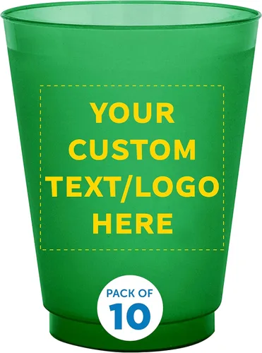 Vista 16 de Vasos de plástico esmerilado personalizados para estadios, paquete de 100, texto promocional, logotipo, 16 onzas, vasos de fiesta reutilizables