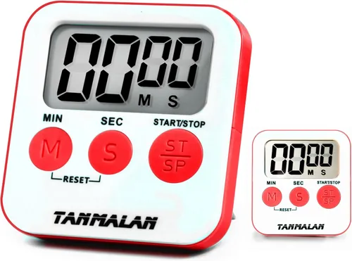 Vista 6 de Tanmalan Temporizador de Cocina para Cocina Alarma Fuerte, Pantalla Grande, Alarma Fuerte de Memoria Automática, Pantalla Grande, Botón Grande