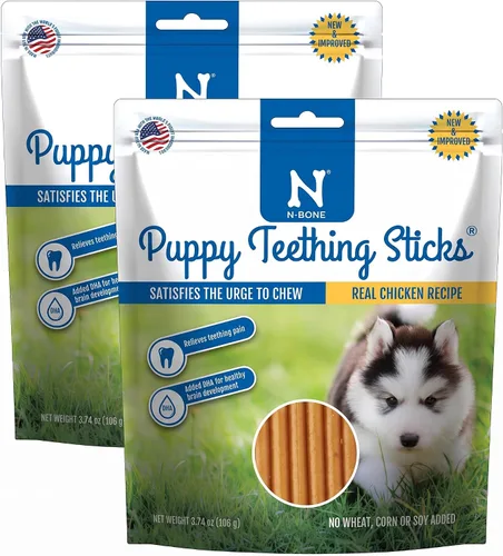 Vista 12 de N-Bone Palitos de dentición para cachorros, sabor a calabaza, palitos naturales para masticar y golosinas para la dentición, certificado SQF
