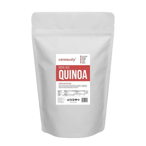 Vista 3 de CEREAUSLY Quinoa roja orgánica – Quinoa real premium de Bolivia – Quinoa Kosher y sin OMG – Quinoa vegana y con cuota de gluten – 4 libras