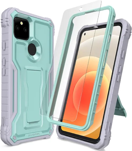Vista 9 de Funda para Google Pixel 5A 5G, protección de grado militar a prueba de golpes con protector de pantalla HD de vidrio templado y soporte compatible