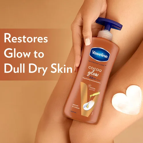 Vista 4 de Vaseline Intensive Care Cocoa Glow Loción Corporal, 13.5 fl oz Loción Hidratante
