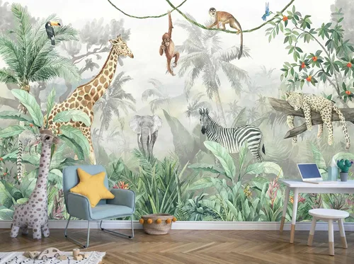 Vista 17 de Reyhui - Papel tapiz con imagen de palmera, paraíso tropical, playa, paisaje marino, para paredes de dormitorio, sala de estar, fondo de televisión
