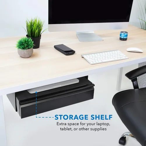 Vista 5 de Mount-It! Kit de cajón extraíble para debajo del escritorio con estante para laptop y tablet, organizador de almacenamiento de oficina, se monta